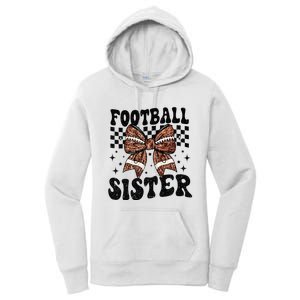 Coquette Bow American Football Sister Game Day Thanksgiving Women's Pullover Hoodie