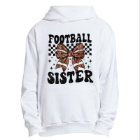 Coquette Bow American Football Sister Game Day Thanksgiving Urban Pullover Hoodie