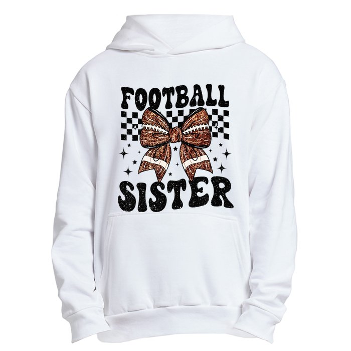 Coquette Bow American Football Sister Game Day Thanksgiving Urban Pullover Hoodie