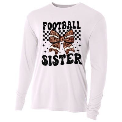 Coquette Bow American Football Sister Game Day Thanksgiving Cooling Performance Long Sleeve Crew