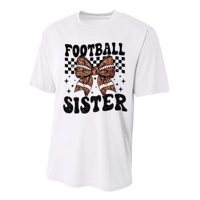 Coquette Bow American Football Sister Game Day Thanksgiving Performance Sprint T-Shirt