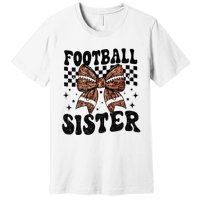 Coquette Bow American Football Sister Game Day Thanksgiving Premium T-Shirt