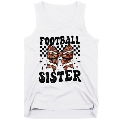 Coquette Bow American Football Sister Game Day Thanksgiving Tank Top