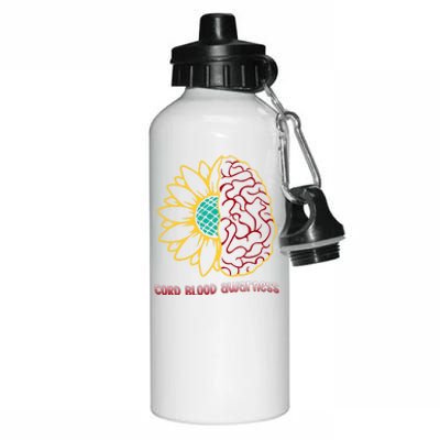 Cord Blood Awareness Month Sunflower Blue Ribbon Support Gift Aluminum Water Bottle