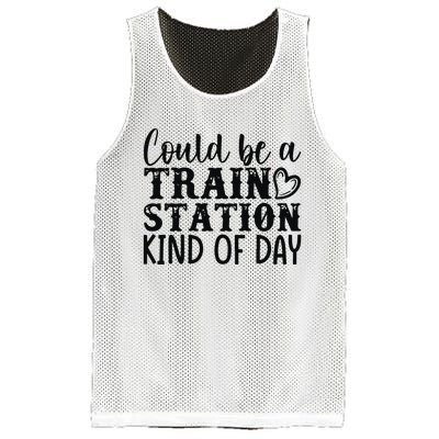 Could Be A Train Station Kind Of Day Mesh Reversible Basketball Jersey Tank