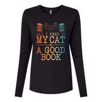 Cat & Book Art For Women Cat Librarian Novel Book Lover Womens Cotton Relaxed Long Sleeve T-Shirt