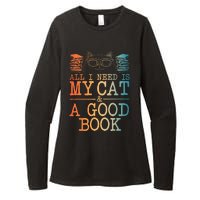 Cat & Book Art For Women Cat Librarian Novel Book Lover Womens CVC Long Sleeve Shirt