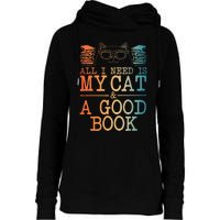 Cat & Book Art For Women Cat Librarian Novel Book Lover Womens Funnel Neck Pullover Hood