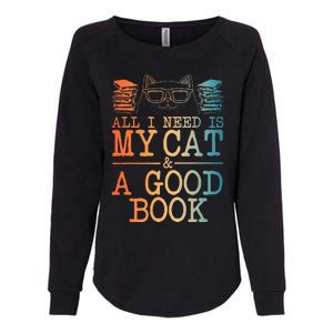 Cat & Book Art For Women Cat Librarian Novel Book Lover Womens California Wash Sweatshirt