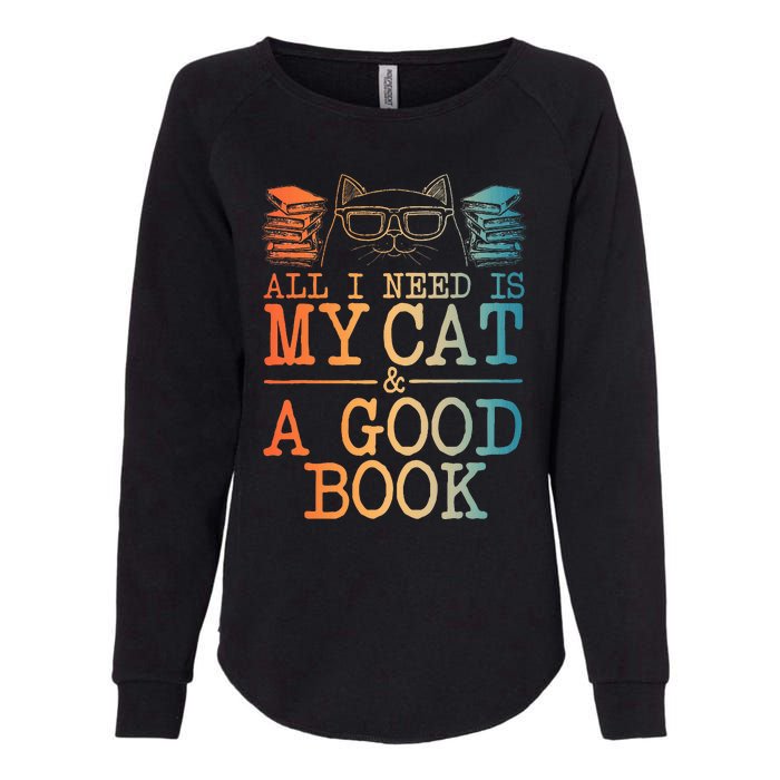 Cat & Book Art For Women Cat Librarian Novel Book Lover Womens California Wash Sweatshirt