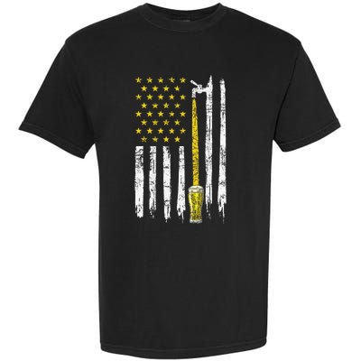 Craft Beer American Flag USA 4th Of July Brewery America Garment-Dyed Heavyweight T-Shirt