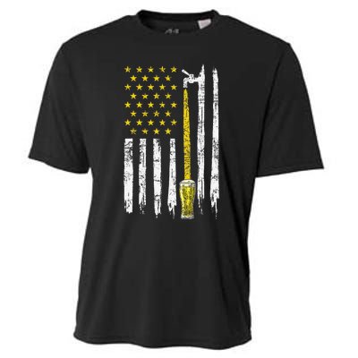 Craft Beer American Flag USA 4th Of July Brewery America Cooling Performance Crew T-Shirt