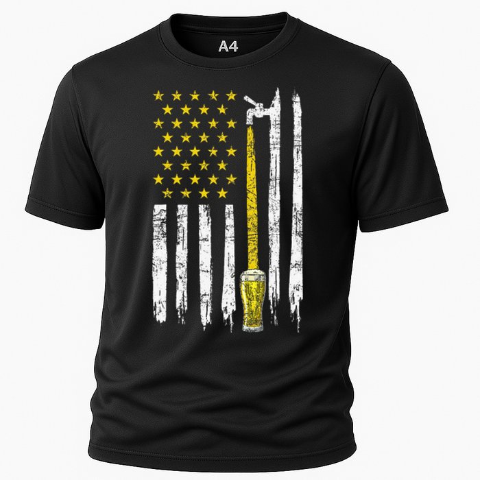 Craft Beer American Flag USA 4th Of July Brewery America Cooling Performance Crew T-Shirt