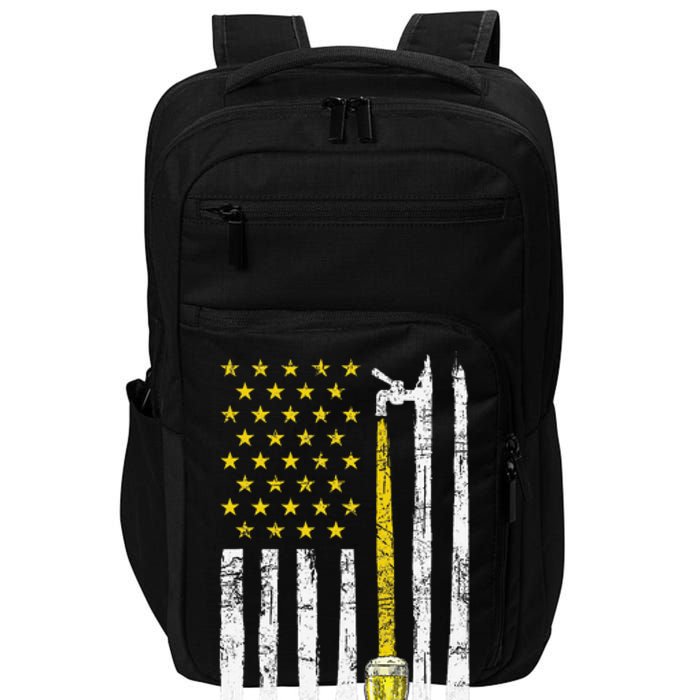 Craft Beer American Flag USA 4th Of July Brewery America Impact Tech Backpack