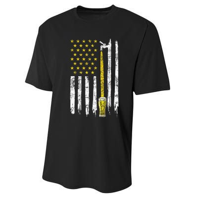 Craft Beer American Flag USA 4th Of July Brewery America Performance Sprint T-Shirt