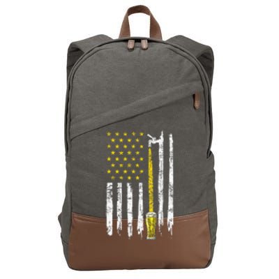 Craft Beer American Flag USA 4th Of July Brewery America Cotton Canvas Backpack