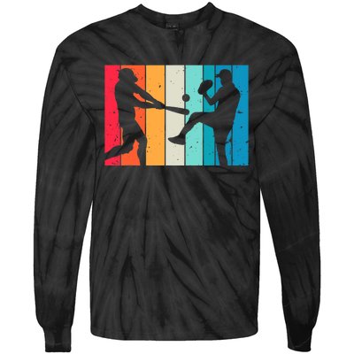 Cool Baseball Art For  Wo Baseball Player Sport Lovers Tie-Dye Long Sleeve Shirt