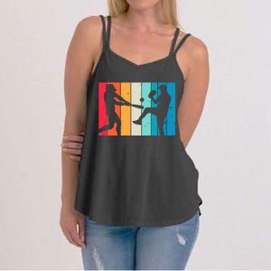 Cool Baseball Art For  Wo Baseball Player Sport Lovers Women's Strappy Tank