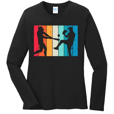 Cool Baseball Art For  Wo Baseball Player Sport Lovers Ladies Long Sleeve Shirt