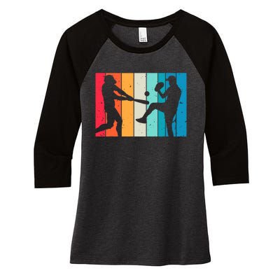 Cool Baseball Art For  Wo Baseball Player Sport Lovers Women's Tri-Blend 3/4-Sleeve Raglan Shirt