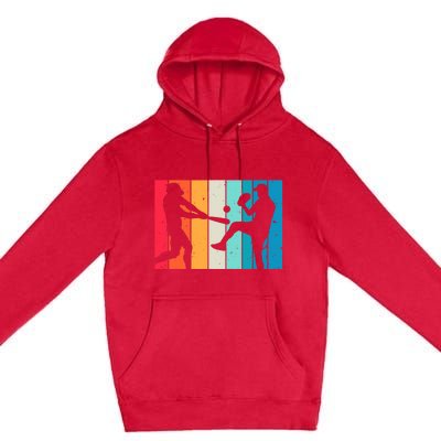 Cool Baseball Art For  Wo Baseball Player Sport Lovers Premium Pullover Hoodie