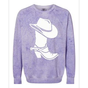 Cowboy Boot And Hat Colorblast Crewneck Sweatshirt