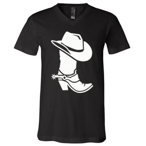 Cowboy Boot And Hat V-Neck T-Shirt