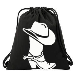 Cowboy Boot And Hat Drawstring Bag