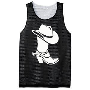 Cowboy Boot And Hat Mesh Reversible Basketball Jersey Tank