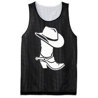 Cowboy Boot And Hat Mesh Reversible Basketball Jersey Tank