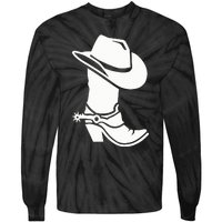 Cowboy Boot And Hat Tie-Dye Long Sleeve Shirt