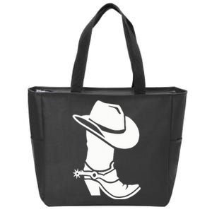 Cowboy Boot And Hat Zip Tote Bag