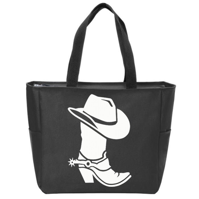 Cowboy Boot And Hat Zip Tote Bag