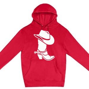 Cowboy Boot And Hat Premium Pullover Hoodie