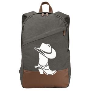 Cowboy Boot And Hat Cotton Canvas Backpack