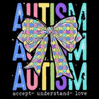 Cute Bow Autism Accept Understand Love Autism Awareness Bucket Hat