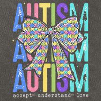Cute Bow Autism Accept Understand Love Autism Awareness Cotton Canvas Backpack