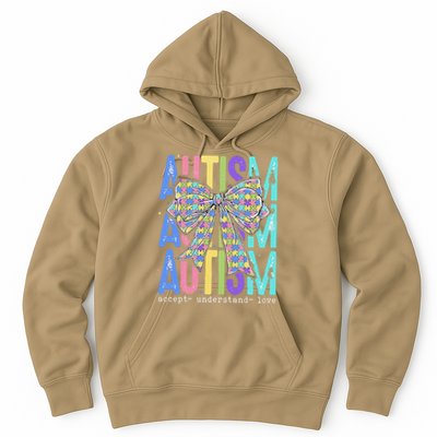 Cute Bow Autism Accept Understand Love Autism Awareness Hoodie