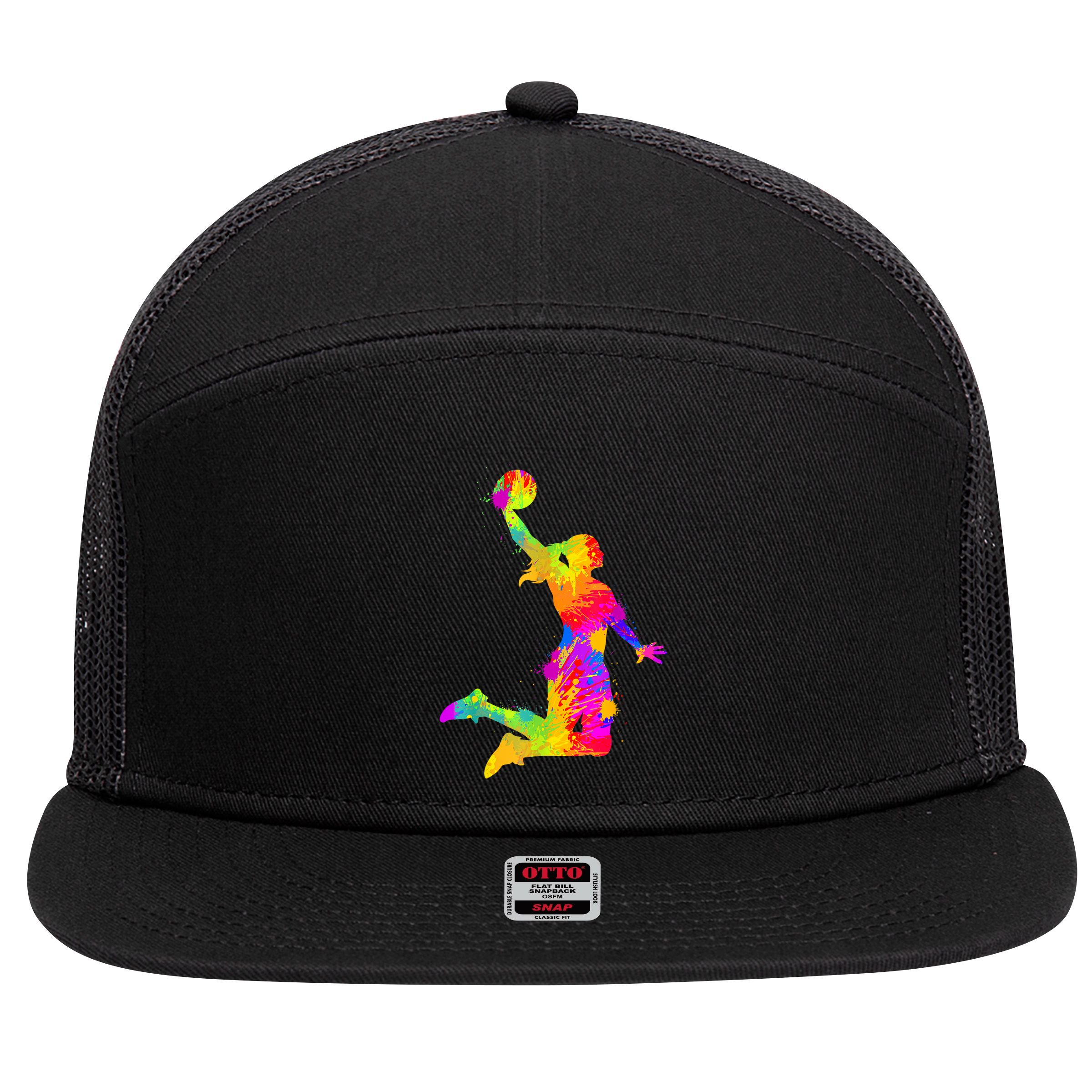 Cool Basketball Apparel & Gift Ideas Basketball 7 Panel Mesh Trucker Snapback Hat