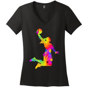 Cool Basketball Apparel & Gift Ideas Basketball Women's V-Neck T-Shirt