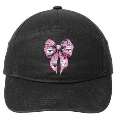 Coquette Bow Administrative Assistant Admin Laptop Girl 7-Panel Snapback Hat