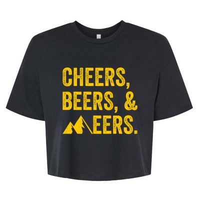 Cheers Beers And Mountaineers West Virginia Bella+Canvas Jersey Crop Tee