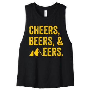 Cheers Beers And Mountaineers West Virginia Women's Racerback Cropped Tank