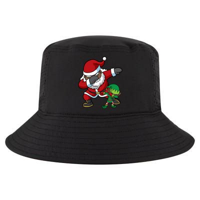 Christmas Black African American Dabbing Santa Claus Elf Dab Gift Cool Comfort Performance Bucket Hat