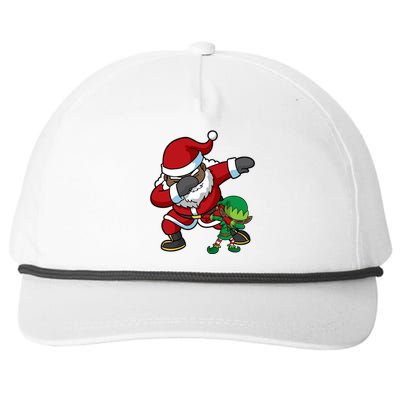 Christmas Black African American Dabbing Santa Claus Elf Dab Gift Snapback Five-Panel Rope Hat