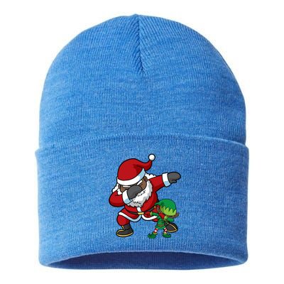 Christmas Black African American Dabbing Santa Claus Elf Dab Gift Sustainable Knit Beanie