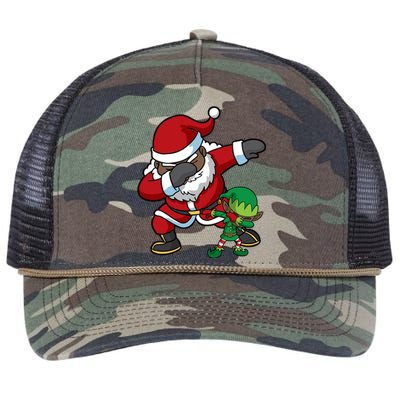 Christmas Black African American Dabbing Santa Claus Elf Dab Gift Retro Rope Trucker Hat Cap