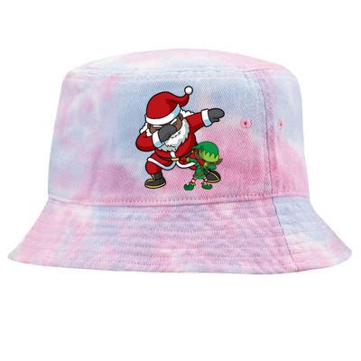 Christmas Black African American Dabbing Santa Claus Elf Dab Gift Tie-Dyed Bucket Hat