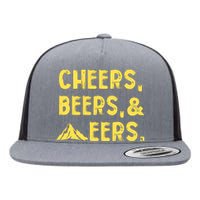 Cheers Beers And Mountaineers West Virginia Flat Bill Trucker Hat