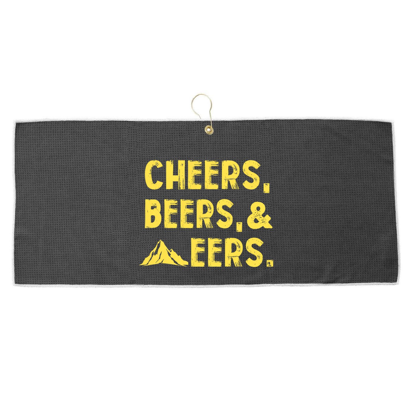 Cheers Beers And Mountaineers West Virginia Large Microfiber Waffle Golf Towel